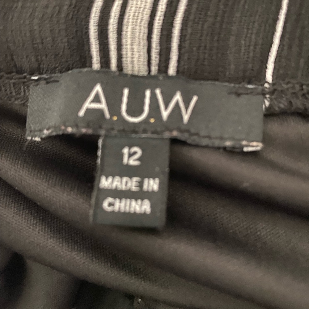 AUW Black and White Striped Long Sleeve Dress - Picture 3 of 14